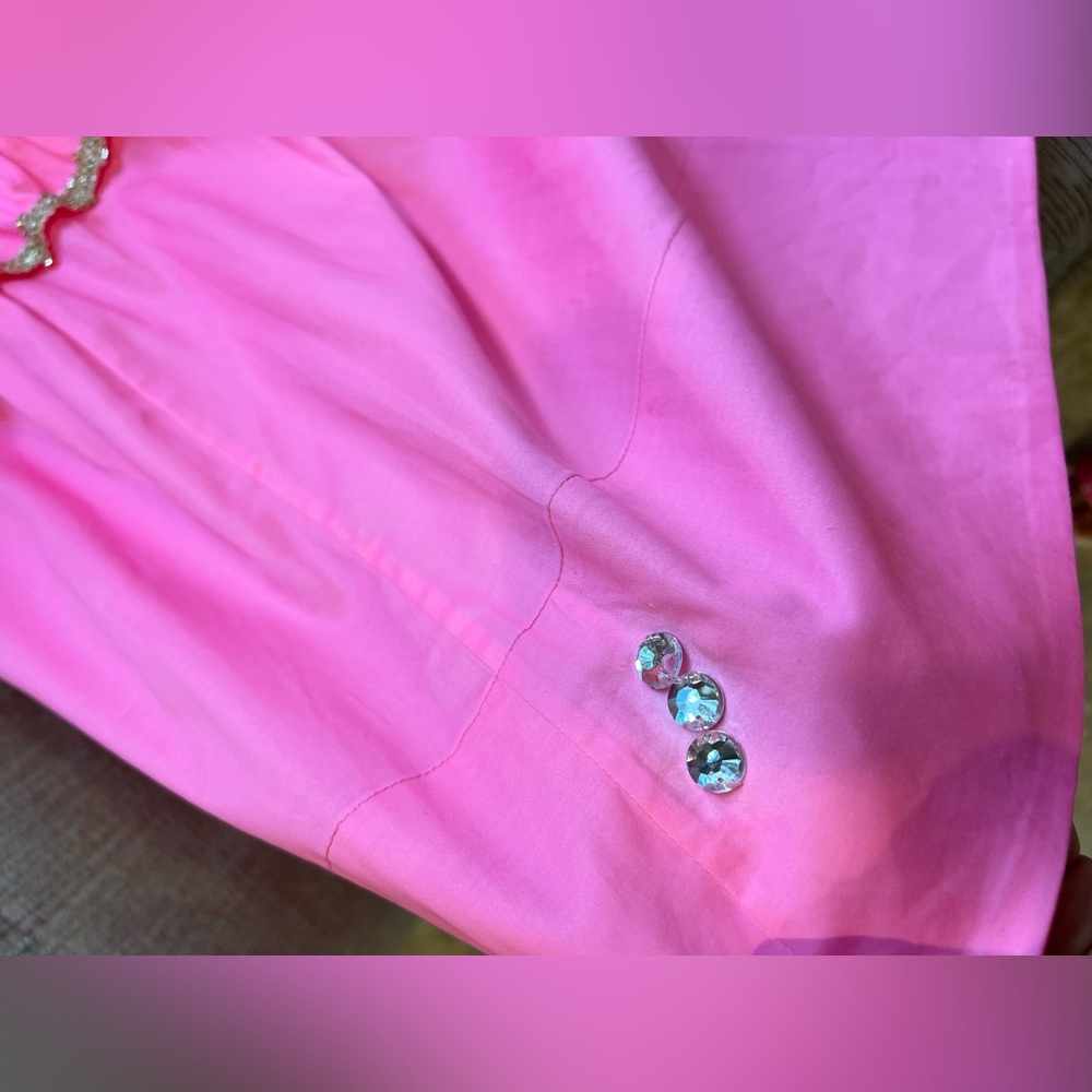 NWT Lilly Pulitzer ❤️‍🔥SAMPLE ❤️‍🔥 luxurious hot pink golden detail Dress ⭐️ - Picture 16 of 16